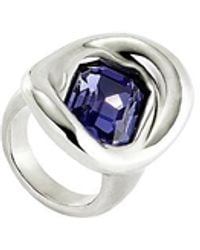 Uno De 50 - Sterling-Plated Ring With Crystal - Lyst