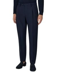 BOGGI - Regular Fit Wool Mohair Pleated Pants - Lyst