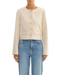 Lamarque - Linen Twill Collarless Jacket - Lyst