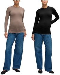 Ingrid & Isabel - Seamless Maternity Rib Long Sleeve Crew Tee 2-Pack - Lyst