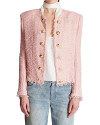 Balmain - Edge-To-Edge Sequin Tweed Jacket - Lyst