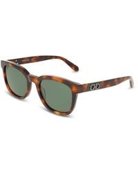 Ferragamo - Color Block Temple Rectangular Sunglasses, 54Mm - Lyst