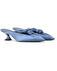 Lanvin - Midnight Step Heeled Mules With A Satin Bow - Lyst