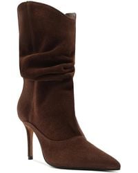SCHUTZ SHOES - Maryana Up Slouch Nubuck Leather Ankle Boots - Lyst