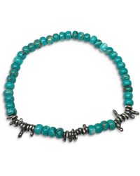 Link Up Turquoise Beaded Stretch Bracelet - Blue
