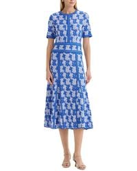 Misook - Wrinkle Resistant Intarsia Knit Midi Dress - Lyst