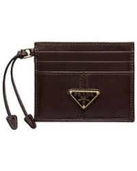 Prada - Leather Card Holder - Lyst