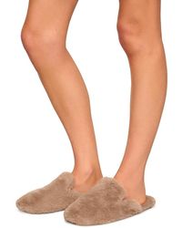 Eberjey - Plush Faux Fur Mule Slippers - Lyst