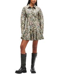 Ganni - Tapestry Floral Shirt Dress - Lyst