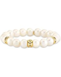Sydney Evan - 14K Diamond & Freshwater Pearl Rondelle Beaded Bracelet - Lyst