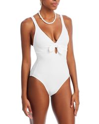 Robin Piccone - Ava Knot Front One Piece Swimsuit - Lyst