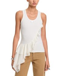 McQueen - Asymmetrical Ruffle Tank Top - Lyst