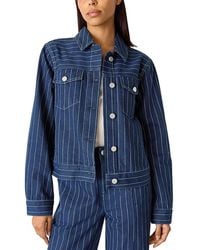 Whistles - Pinstriped Denim Jacket - Lyst