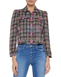 L'Agence - Kasey Tweed Cropped Jacket - Lyst