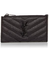 Saint Laurent - Cassandre Matelasse Fragments Zipped Card Case - Lyst