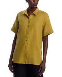 Eileen Fisher - Short Sleeve Linen Long Shirt - Lyst