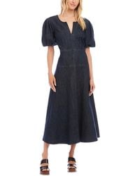 Karen Kane - Puffed Sleeve Midi Dress - Lyst