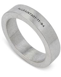 AllSaints - Logo Band Ring - Lyst