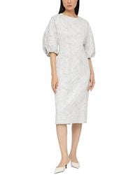 Lafayette 148 New York - Balloon Sleeve Midi Dress - Lyst