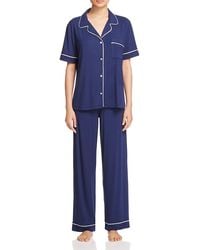 Eberjey - Gisele Classic Pajama Set | Short Sleeve Button Down Shirt With Front Pocket - Lyst