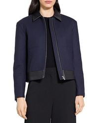 Theory - Boxy Wool Blend Zip Jacket - Lyst