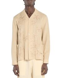 BAZISZT - Embroidered Button Front Camp Shirt - Lyst