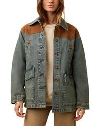 Faherty - Ridge Back Denim Suede Jacket - Lyst