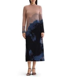 Misook - Landscape Mock Neck Knit Maxi Dress - Lyst
