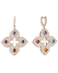 Roberto Coin - 18K Rose Venetian Princess Carnival Multi Gemstone & Diamond Flower Drop Earrings - Lyst