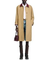Sandro - Leather Collar Trench Coat - Lyst