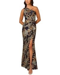 Adrianna Papell - Floral Jacquard One Shoulder Mermaid Gown - Lyst