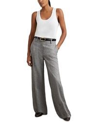 Reiss - Petite Texture Wide Leg Pants - Lyst