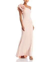 Aqua - One Shoulder Ruffle Crepe Gown - Lyst
