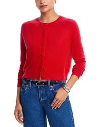 Aqua - Cashmere Crewneck Cardigan - Lyst