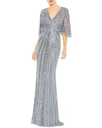 Mac Duggal - Sequined V Neck Cape Sleeve Column Gown - Lyst