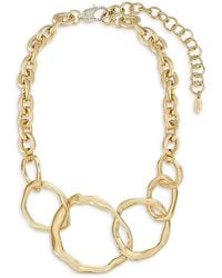 Ettika - Interlocking Golden Chain Statement Necklace, 15-19 - Lyst