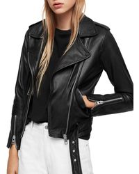 AllSaints Balfern Leather Biker Jacket - Black