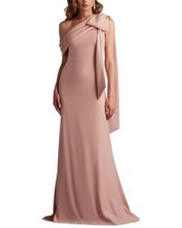 Tadashi Shoji - Cassia Bow-shoulder Crepe Gown - Lyst