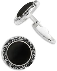 Link Up - Round With Braided Border Cufflinks - Lyst