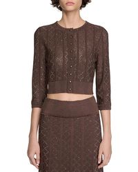 Sandro - Strass Knit Cropped Cardigan - Lyst