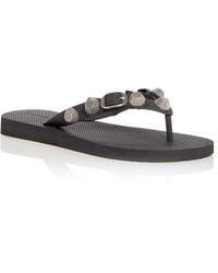 Balenciaga - Cagole Stud Flip Flop Sandals - Lyst