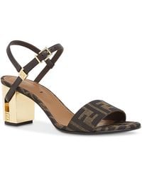 Fendi - Delfina Ff Jacquard Sandals - Lyst