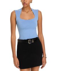 Aqua - Square Neck Sleeveless Top - Lyst