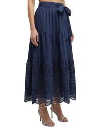 Change of Scenery - Jenni Tiered Belted Eyelet Smock Waist Skirt - Lyst