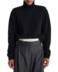 Rohe - Statement Shoulder Wool Cashmere Turtleneck Sweater - Lyst