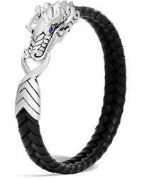 John Hardy Men's Legends Naga Dragon Leather Dragon Bracelet - Black