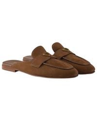 Prada - Suede Slippers - Lyst