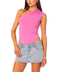 Edikted - Tabby Gathered One Shoulder Bodysuit - Lyst