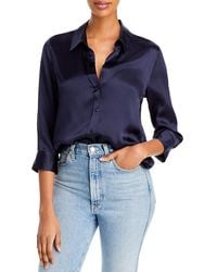 L'Agence - Dani Silk Charmeuse Blouse - Lyst