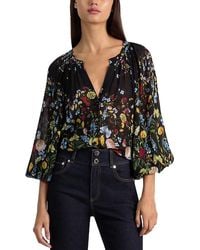 Alice + Olivia - Thalia Long Sleeved Button Down Blouse - Lyst